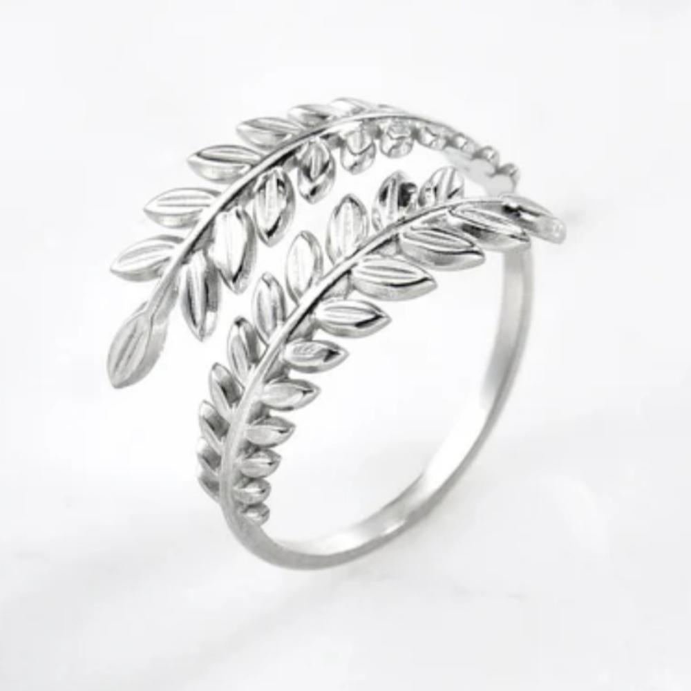 Stainless steel adjustable palm tree ring